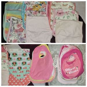 Infant Baby Girl Burping Cloths & Bibs